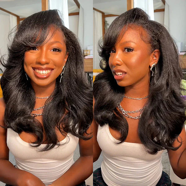 Yaki Loose Wave 7x5 / 13x6 Lace Front Wig Glueless 200% Density Human Hair Pre Everthing - Bangjazz Hair